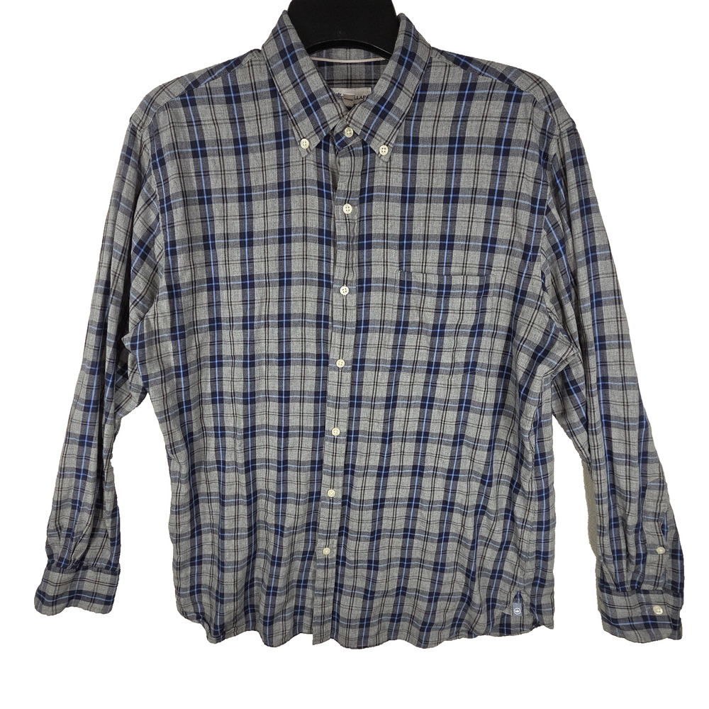 Peter Millar Mens Shirt L Plaid Long Sleeve Business Workwear Collared Preppy